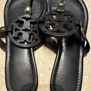Tory Burch Black Leather Miller Sandals 9.5